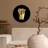 Friet - Goud - Chrome - Eten Wandcirkel plexiglas klein -sfeer1