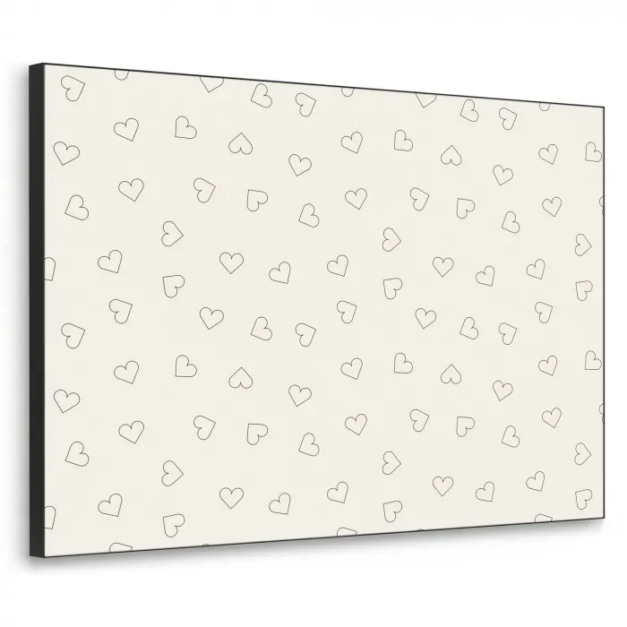 Valentijn - Hart - Wit - Zwart Textielframe zwart klein 947 -3d