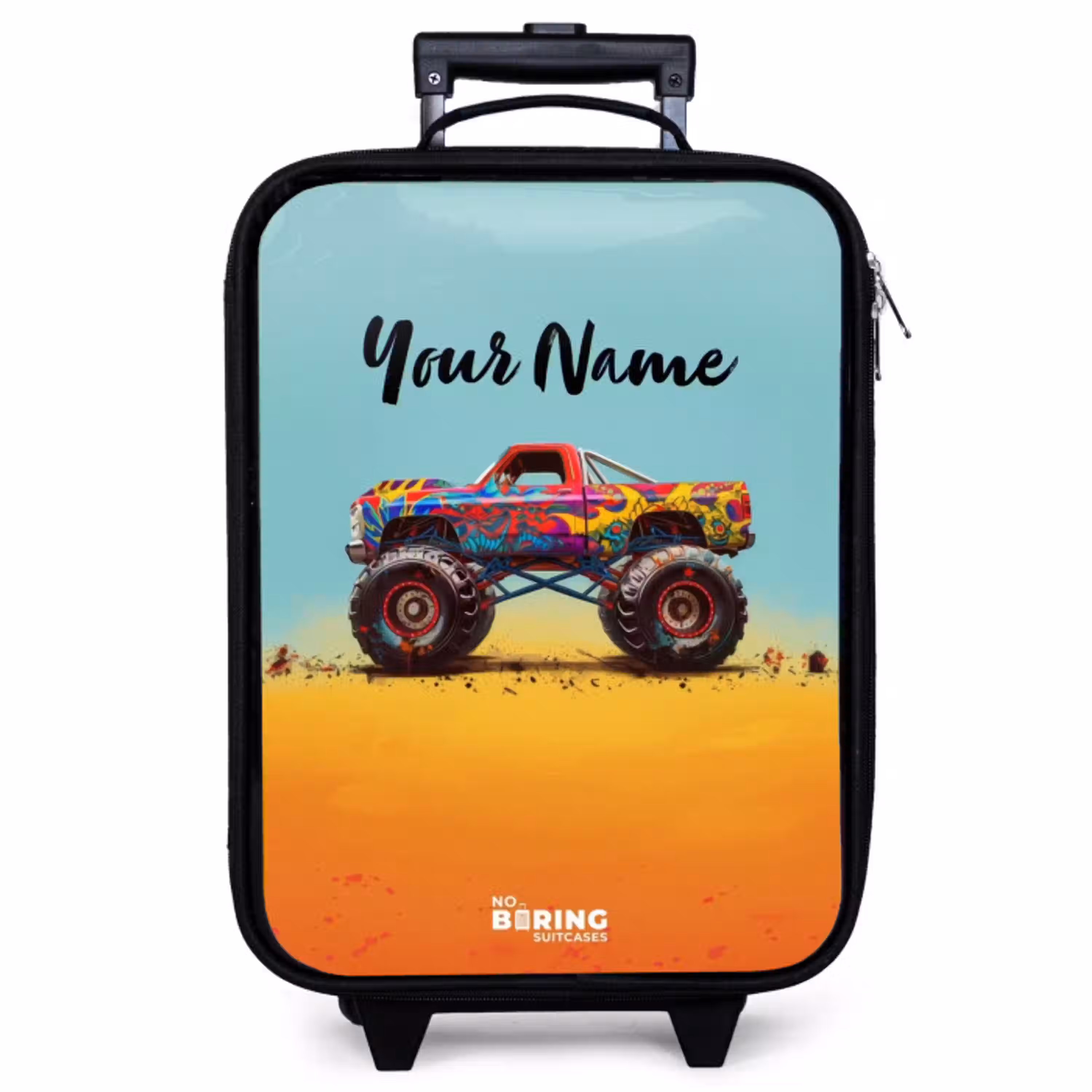Monstertruck met Graffiti Print in het Zand Kinderkoffer - Zwart klein -zzz_website3d