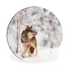 Wolf - Winter - Sneeuw - Natuur - Dieren Wandcirkel aluminium klein -3d