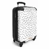 Zwarte stippenregen over een wit oppervlak NBS - Handbagage koffer - Volwassenen Unisex middel -productfoto_3d