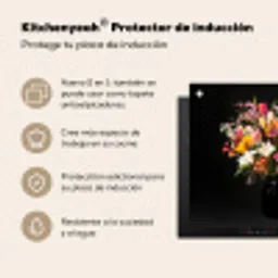 Vaas - Bloemen - Tulpen Inductie beschermer vinyl 3mm middel -zzzzzzusp-haakje_ES