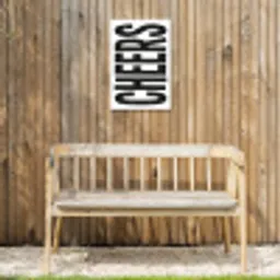 Retro - Cheers - Zwart - Decoratie Tuinposter op houten frame 2 cm dik klein -sfeer4