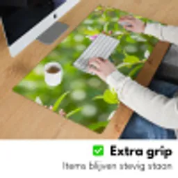 Kolibrie - Bloem - Natuur - Groen Muismat XXL klein -sfeer3