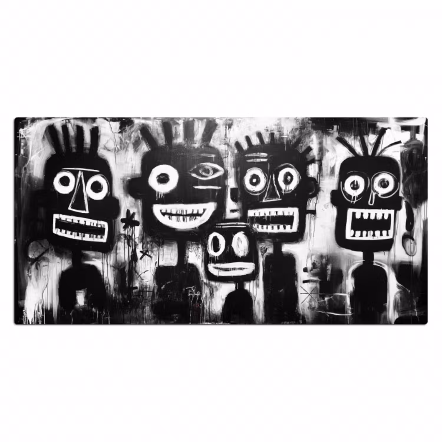 Schreibtischunterlage - Malerei - Figuren - Schwarz - Abstrakt