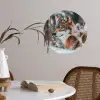 Wolf - Sneeuw - Winter - Dieren - Natuur - Sneeuw Wandcirkel behangsticker klein -sfeer3