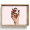 Spiegel - Rode lippen Dienblad Rechthoek middel -z3d_shopping