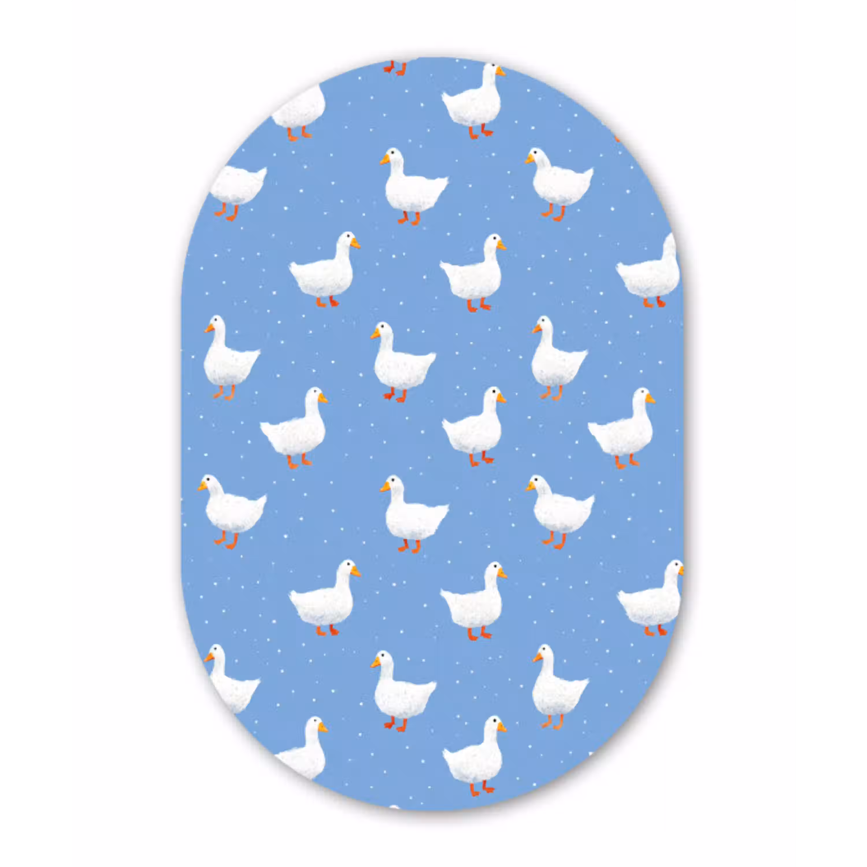 Ganzen - Elegant - Blauw Wandcirkel Ovaal Aluminium middel 839 -3d