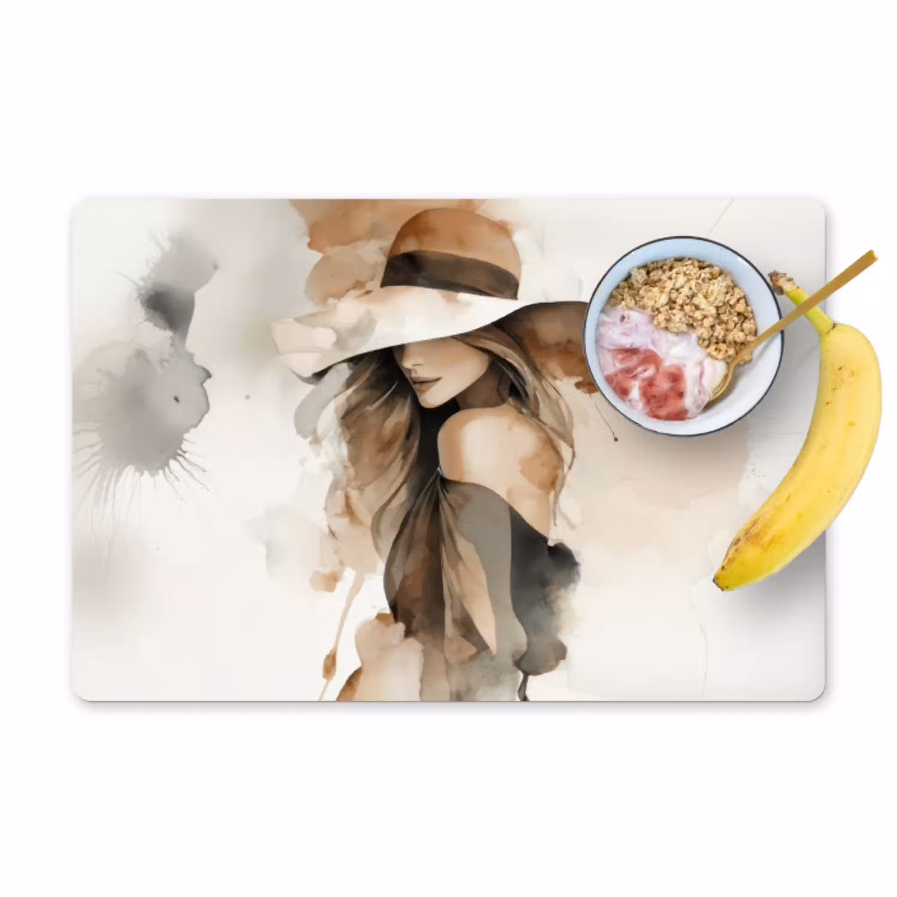 Mysterieus - Vrouw - Sepia Placemat vinyl groot -zzzproduct_Kitchenyeah-website
