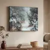 Bos - Winter - Bomen - Natuur - Pad - Sneeuw Textielframe - compleet frame klein -sfeer3