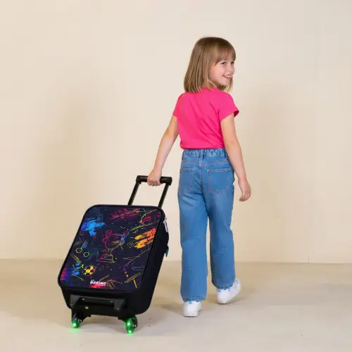 Neon sporttrofee design Kinderkoffer - Zwart klein -sfeer1