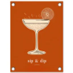 Cocktail - Oranje - Zomer - Quote tuinposter los doek klein -3d