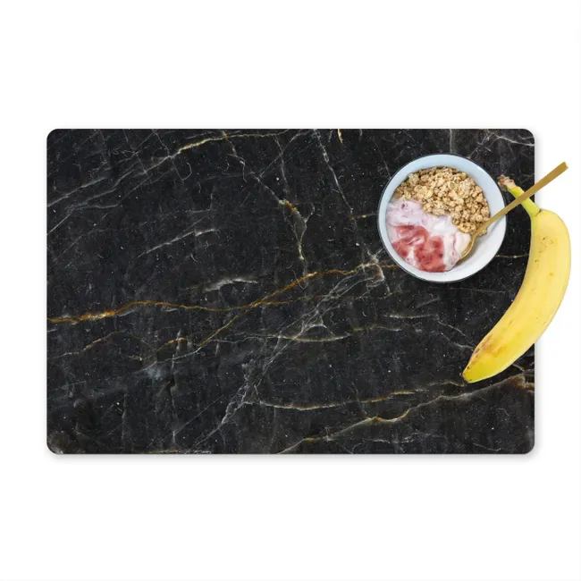 Placemat - 6 pieces - Marble - Black - Gold - Gray - Marble texture