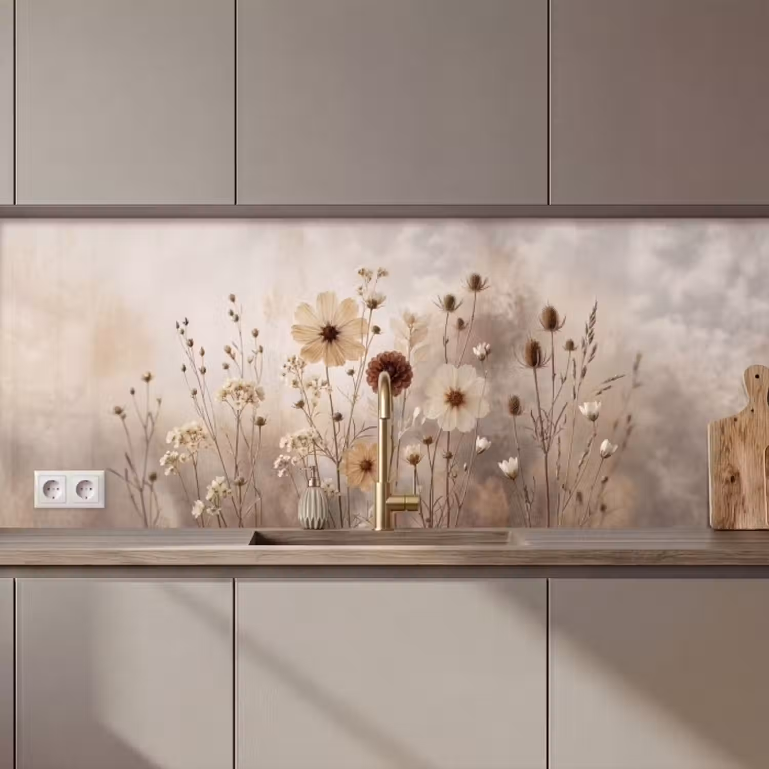 Küchenrückwand - Wilde Blumen - Botanisch - Vintage - Natur - Rustikal
