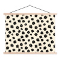 Madeliefjes - Grafisch - Zwart - Beige textielposter latten blank klein 122 -3d