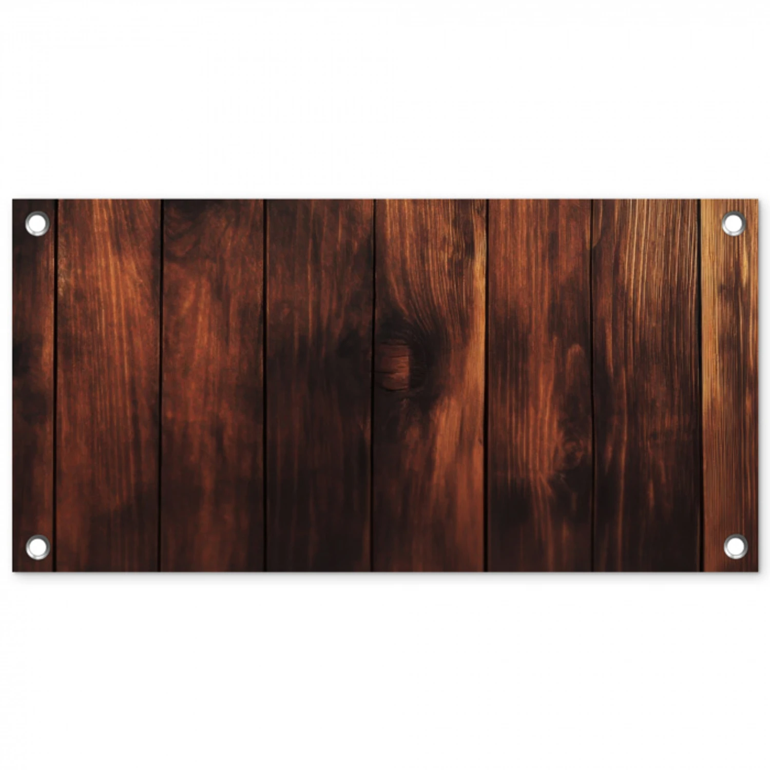 Hout - Planken - Vintage - Donkerbruin tuinposter los doek klein -3d