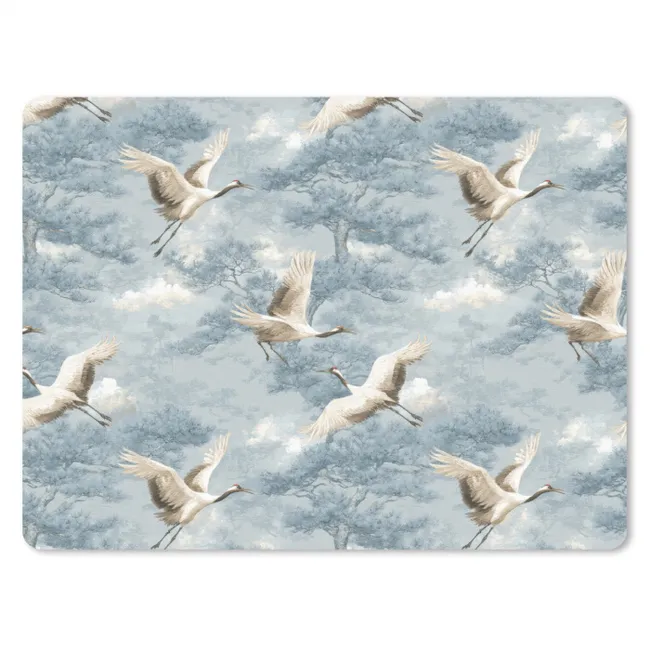 Muismat - Wolken - Kraanvogels - Blauw