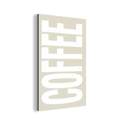 Wit - Koffie - Vintage - Decoratie aluminium wit klein -3d