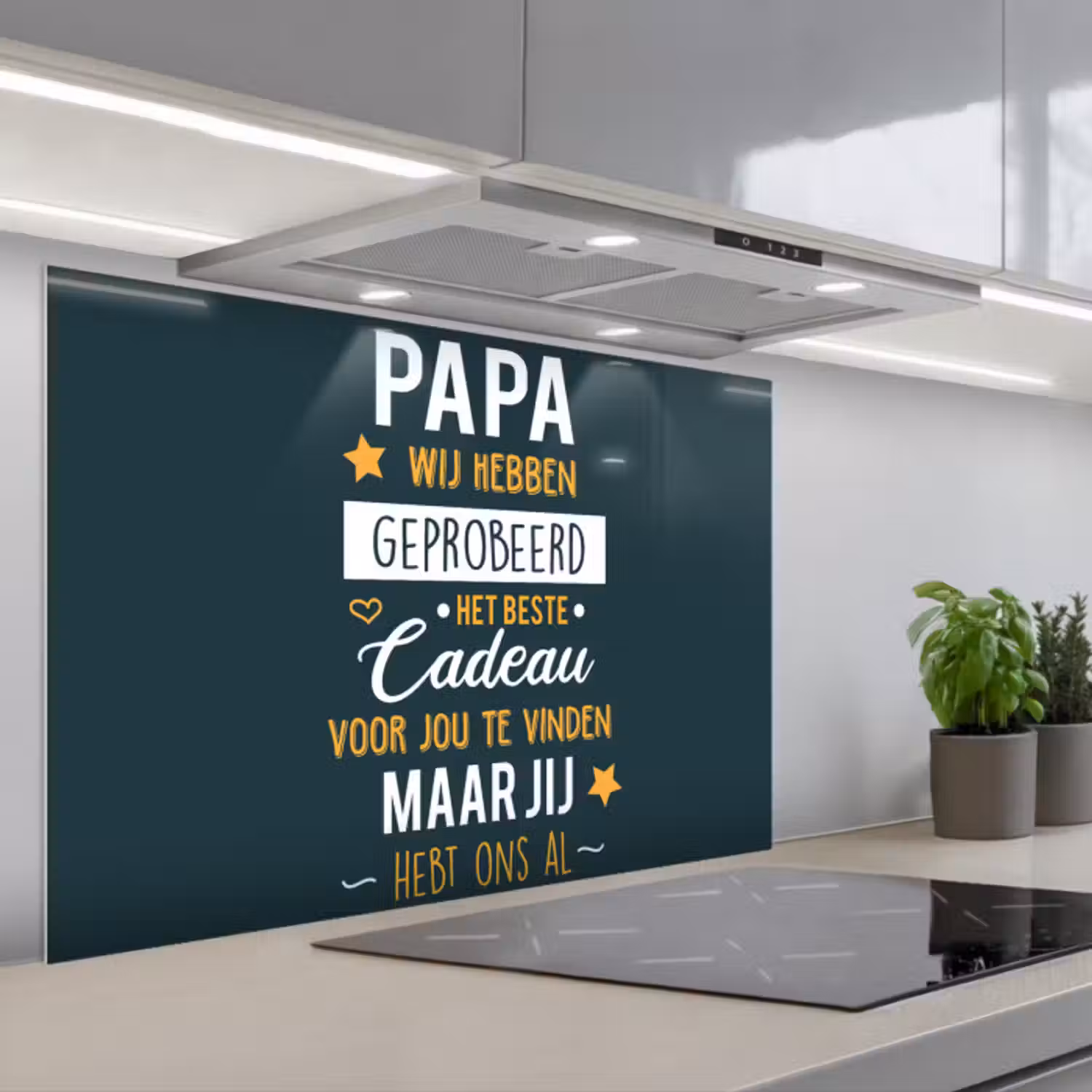 Spatscherm keuken - Quotes - Papa - Spreuken - Papa jij hebt ons al