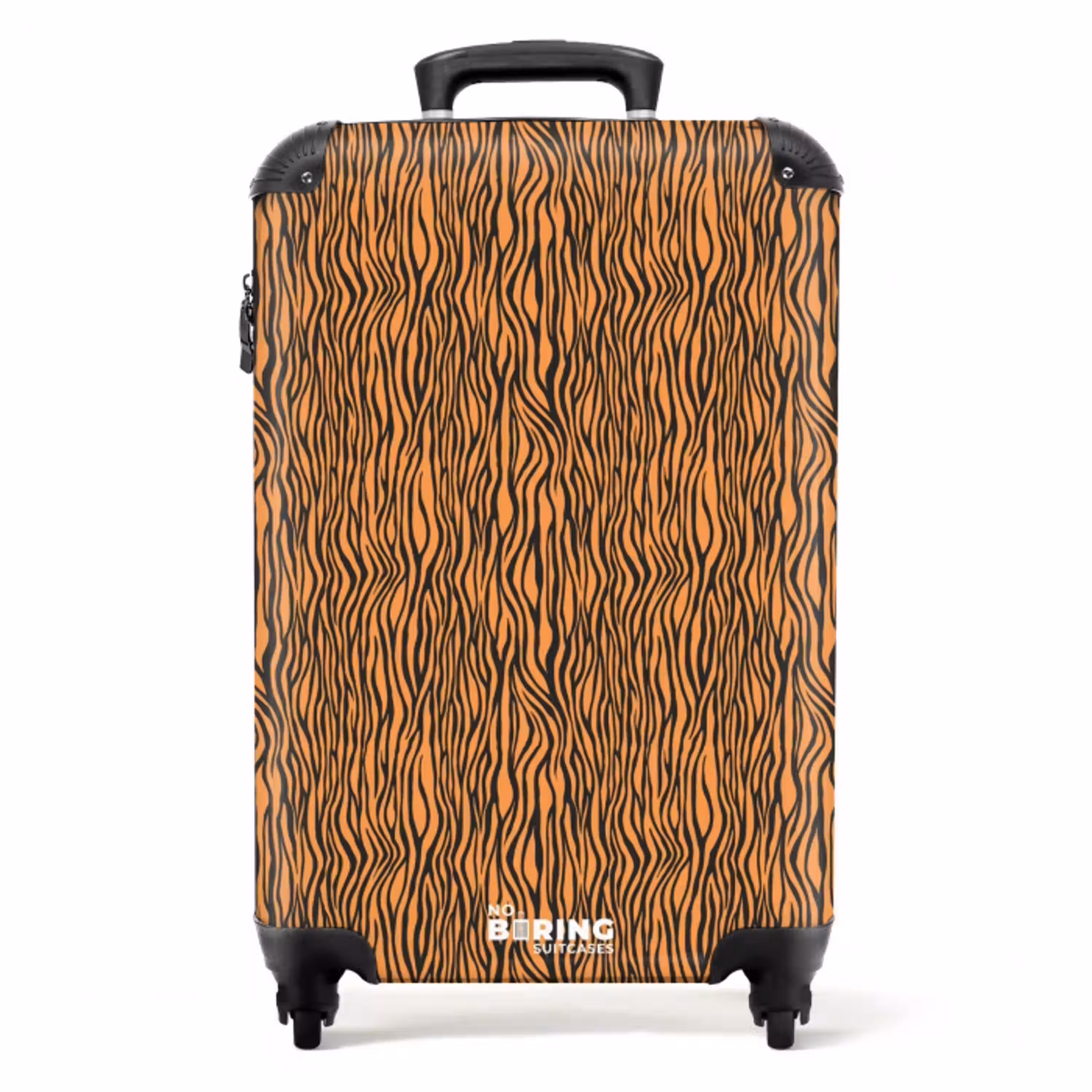 Oranje tijgerstrepenmotief NBS - Handbagage koffer - Volwassenen Unisex middel -productfoto_recht