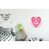 Hart - Frans - Valentijn - Roze Wandcirkel aluminium klein -kinderkamer