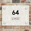 Beige golvende strepen - Modern Naambord Rechthoek middel -sfeer3
