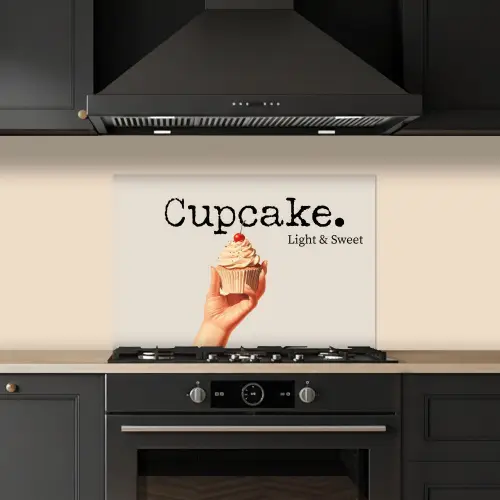 Cupcake - Zoet - Kers keuken achterwand spatscherm klein -sfeer1