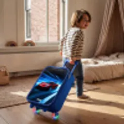 Rode racewagen in digitale snelheidswereld Kinderkoffer - Blauw klein -sfeer1