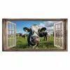Doorkijk - Koe - Weiland - Dieren - Natuur Muismat XXL klein -3d_leeg