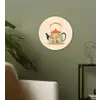 Oranje - Theepot - Bloemen - Bladeren Wandcirkel kunststof plaat 5mm dik klein -sfeer3