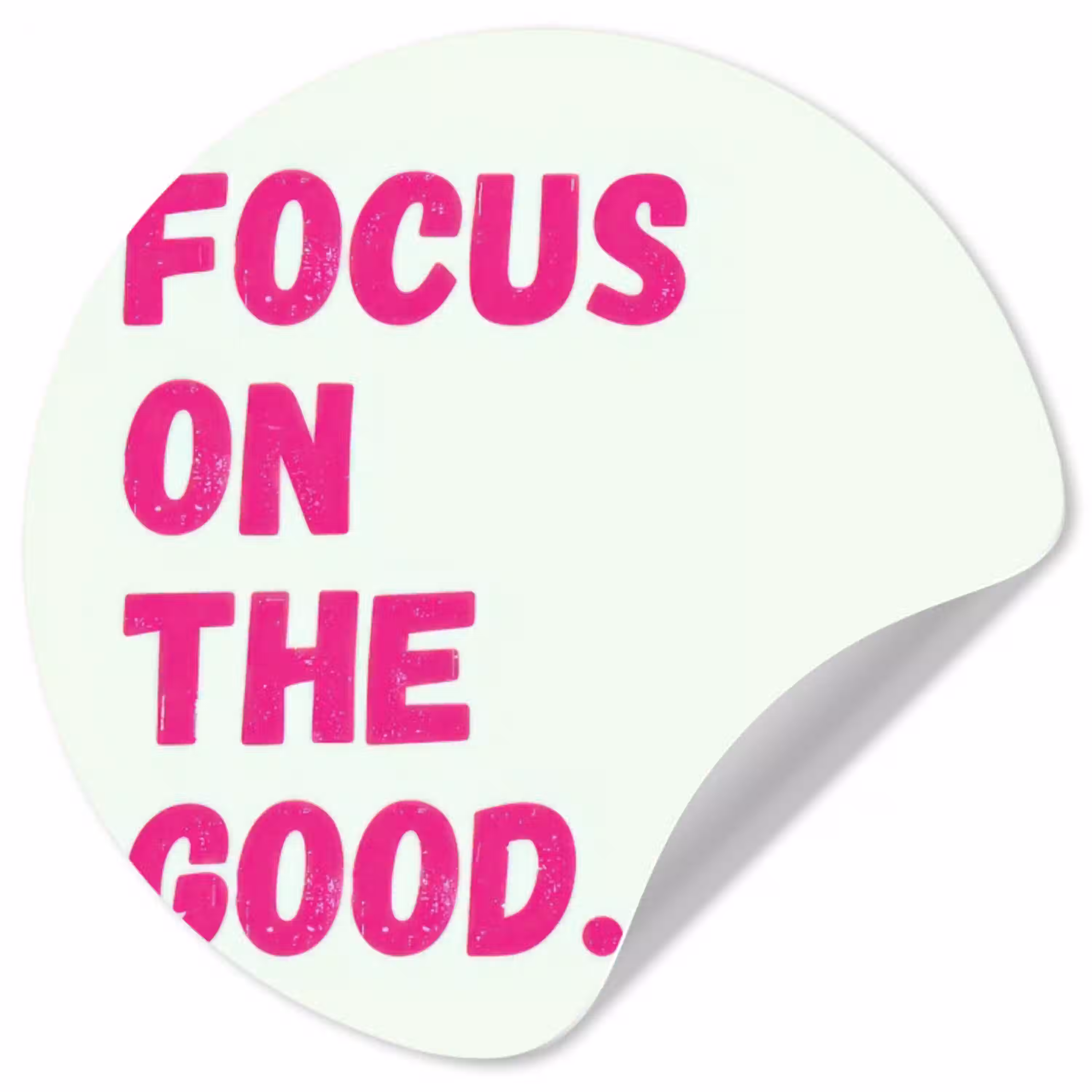 Focus on the good - Beige - Roze Wandcirkel behangsticker klein -3d