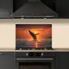 Walvis - Zon - Zee keuken achterwand spatscherm klein -sfeer1