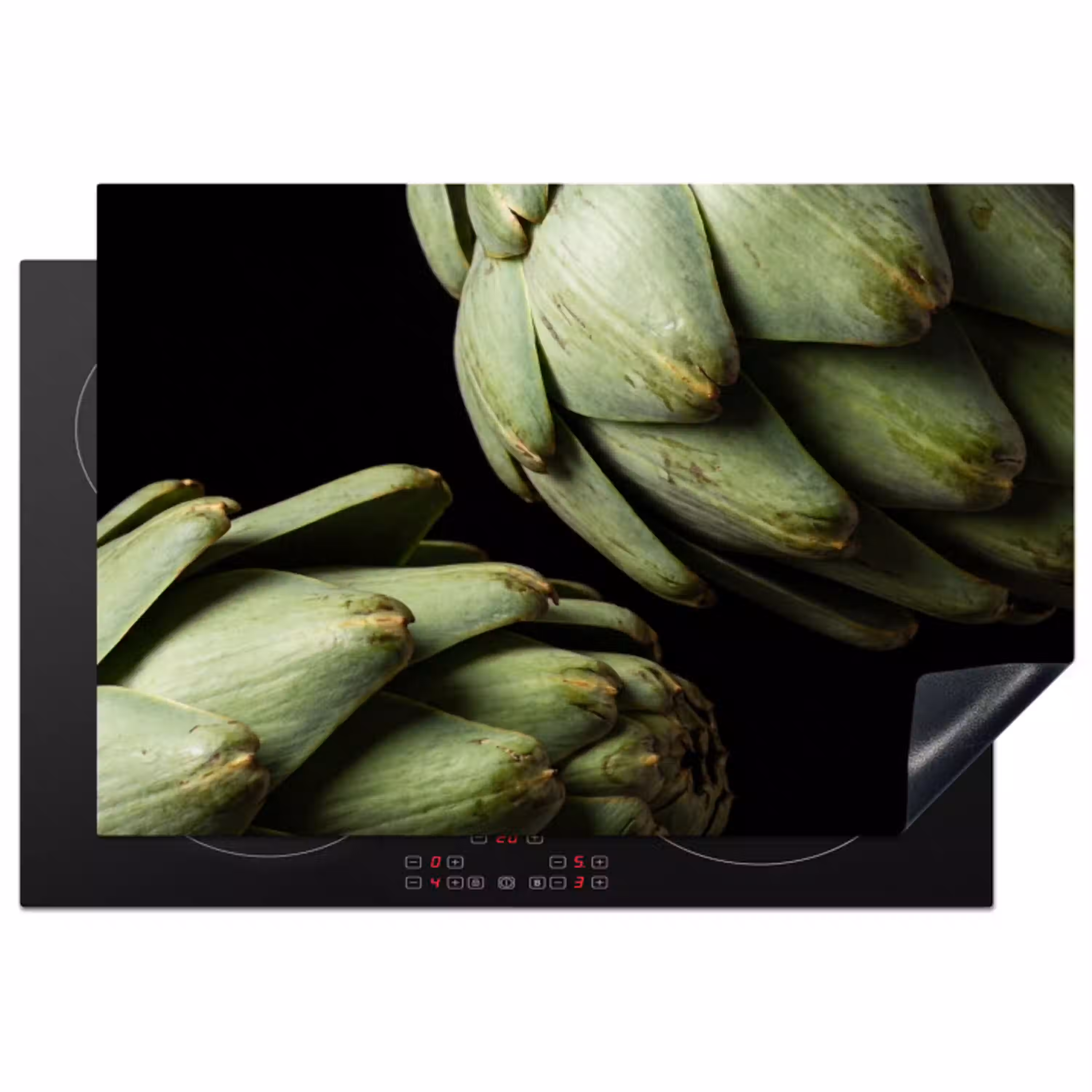 Artisjok - Groen - Eten Inductie beschermer vinyl 3mm klein -3d