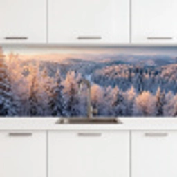 Bos - Bergen - Goud - Winter - Warm keuken achterwand 2 middel -3d