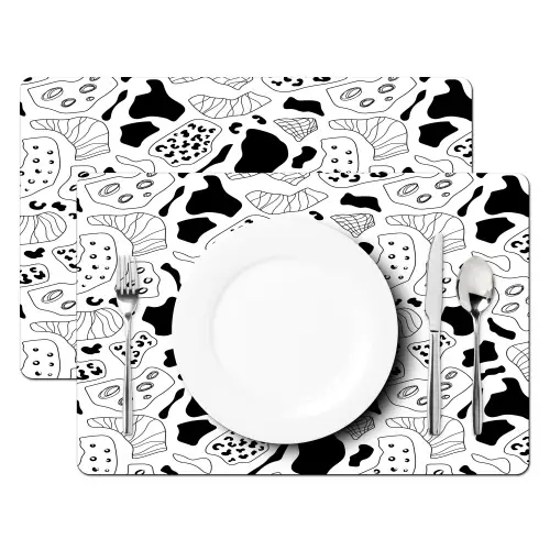 Abstract - Zwart - Wit - Diversiteit Placemat vinyl groot 368 -zzsfeer2_Kitchenyeah-website