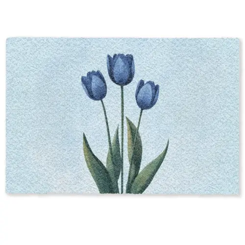 Tulpen - Blauw - Bladeren Deurmat klein -zkaufland3d