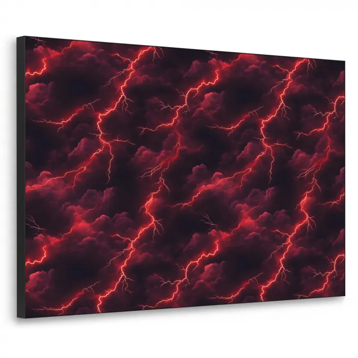 Rood - Onweer - Bliksem - Wolken Textielframe - compleet frame klein 947 -3d