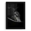 Paarden - Portret - Zwart - Dieren fotolijst zwart zonder passe partout klein -3d