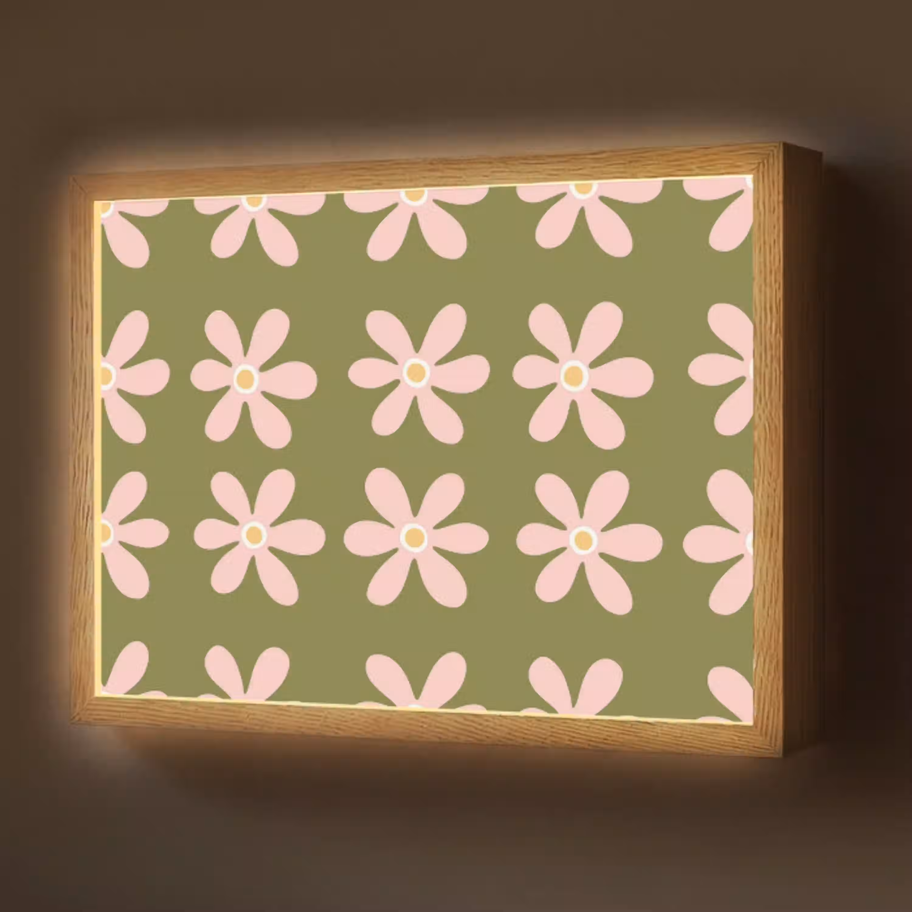 Bloem - Modern - Groen Light Box met batterij (Wandlamp) middel 907 -z3d_website