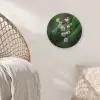 Bloemen - Wit - Bladeren - Lelietjes Akoestische PET Vilt - Rond klein -sfeer4