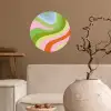 Lijnen - Pasteltinten - Golvend Wandcirkel behangsticker klein -sfeer1