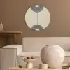 Geometrische bogen - Minimalistisch - Symmetrisch Akoestische PET Vilt - Rond klein -sfeer1