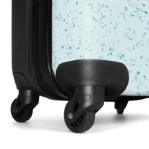 Terrazzo patroon veelkleurig blauw en groen NBS - Handbagage koffer - Volwassenen Unisex middel -wiel