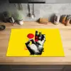 Hand - Rode cirkel - Geel Inductie beschermer vinyl 3mm klein -sfeer5