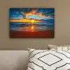 Zee - Zonsondergang - Strand - Wolken - Oranje canvas 2cm klein -sfeer3