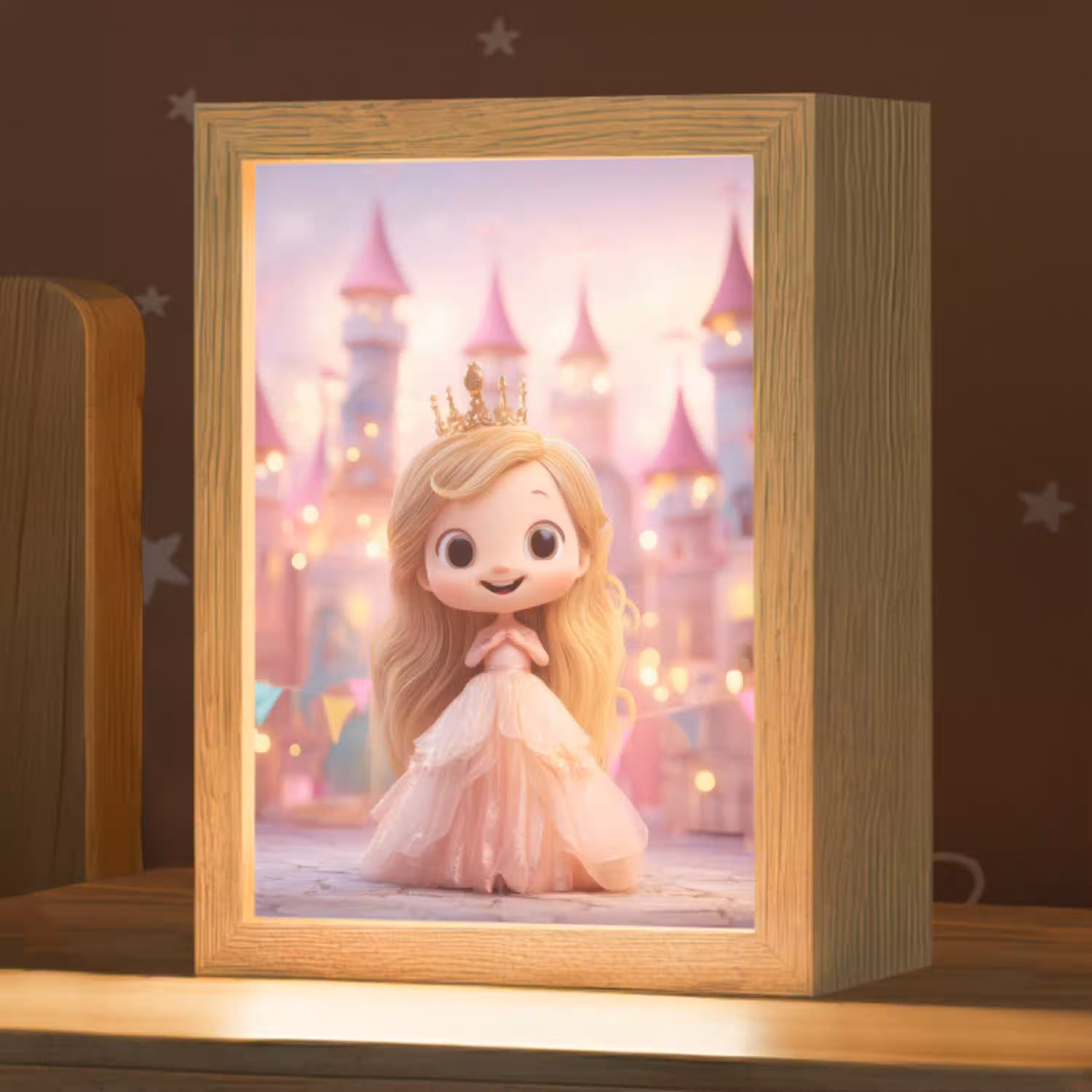 Prinses - Roze - Kasteel Light Box met kabel klein -zzz_3d_website