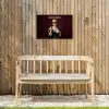 Koffie - Vrouw - Middelvinger Tuinposter op houten frame 2 cm dik klein -sfeer4