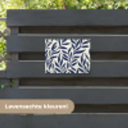 Bladeren - Klimop - Donkerblauw tuinposter los doek klein -sfeer3
