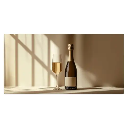 Champagne - Beige - Schaduw - Bubbels Muismat XXL klein -3d_leeg