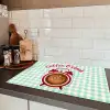 Koffie - Klok - Groen Inductie beschermer vinyl 3mm klein -sfeer3